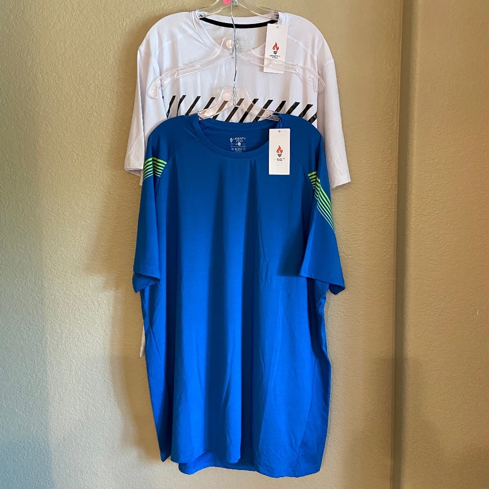 Liberty Pro Men's Lightweight 2 Pk of Athletic T-shirts Big and Tall 3XL